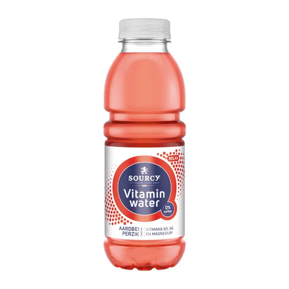 Sourcy Vitamin water Aardbei / Perzik pet 6x 50cl